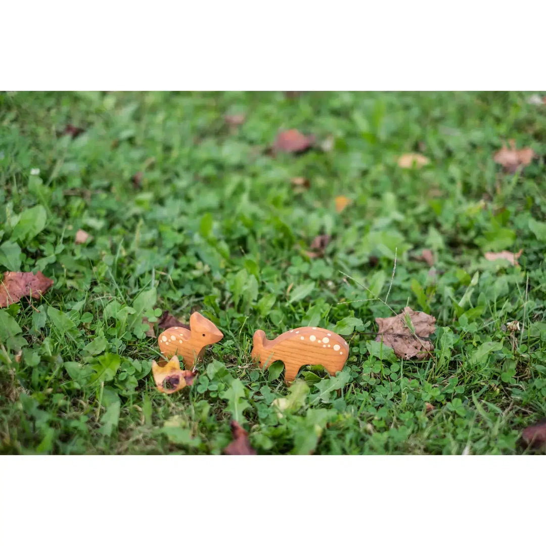 Deer with baby deer, set of 2-Small World Play-PoppyBabyCo-Acorns &amp; Twigs