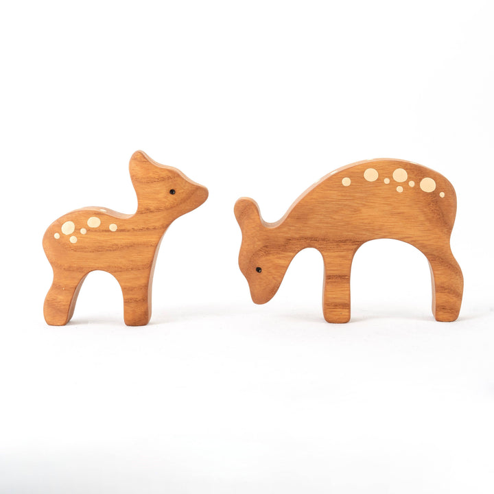 Deer with baby deer, set of 2-Small World Play-PoppyBabyCo-Acorns &amp; Twigs