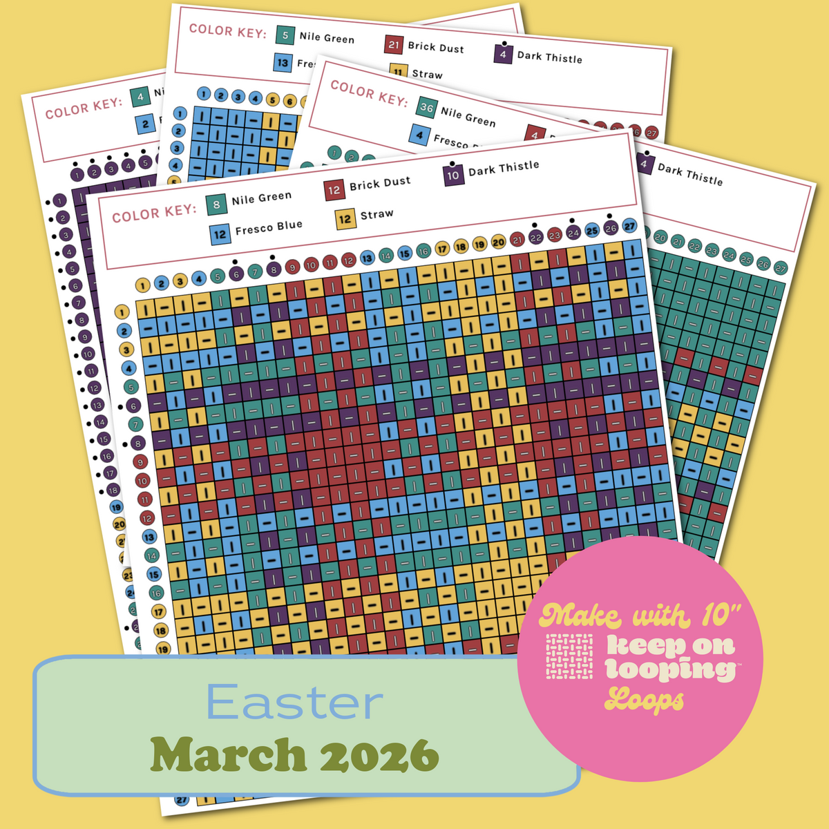 Digital KOL Patterns - Mar 2026 - Easter-Past KOL Boxes-Keep On Looping-Acorns & Twigs