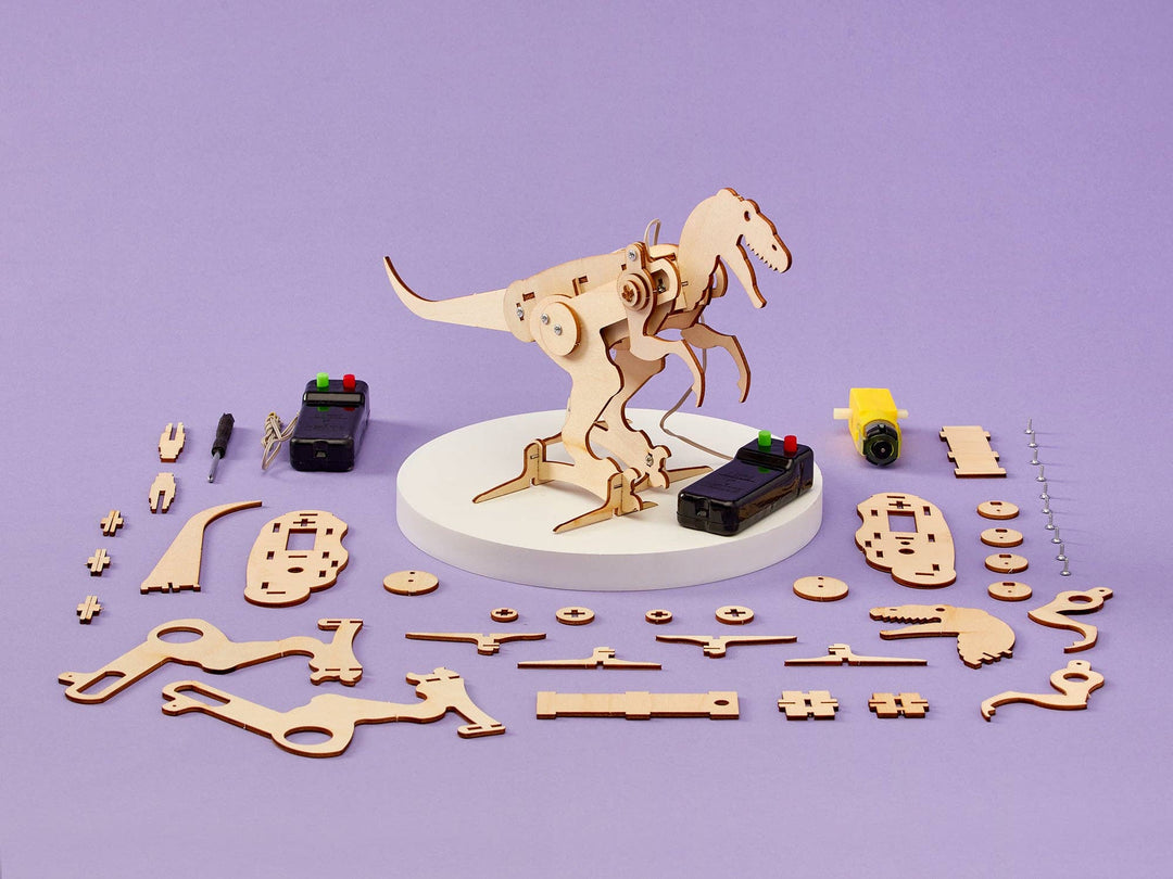 Dinosaur Robot DIY Kit - T-Rex, STEM Toy, Craft Kit-Wooden Toy-Kitsville-Acorns &amp; Twigs