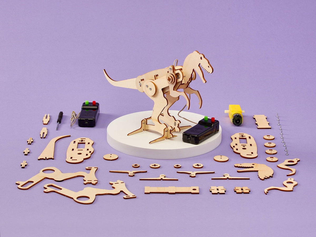 Dinosaur Robot DIY Kit - T-Rex, STEM Toy, Craft Kit-Wooden Toy-Kitsville-Acorns & Twigs