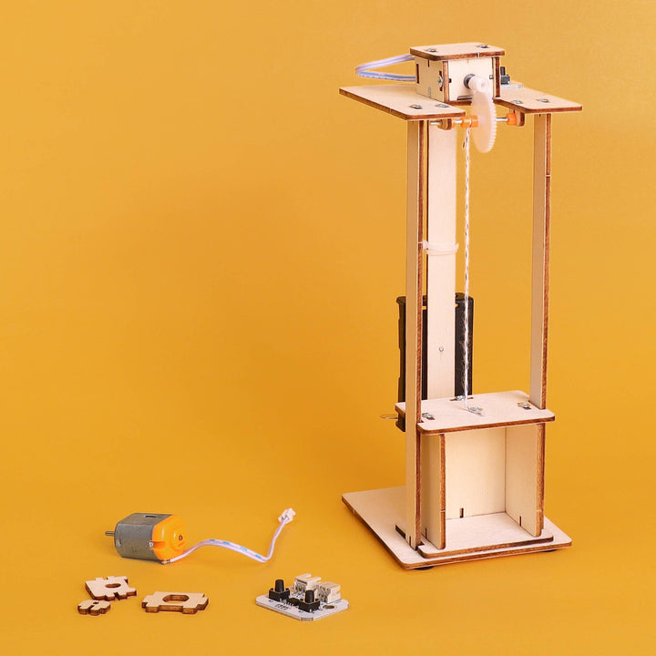 Electric Elevator DIY Kit, STEM Toy for Kids, Craft Kit-Wooden Toy-Kitsville-Acorns &amp; Twigs