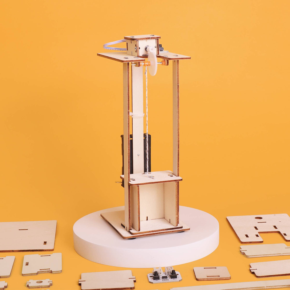 Electric Elevator DIY Kit, STEM Toy for Kids, Craft Kit-Wooden Toy-Kitsville-Acorns & Twigs