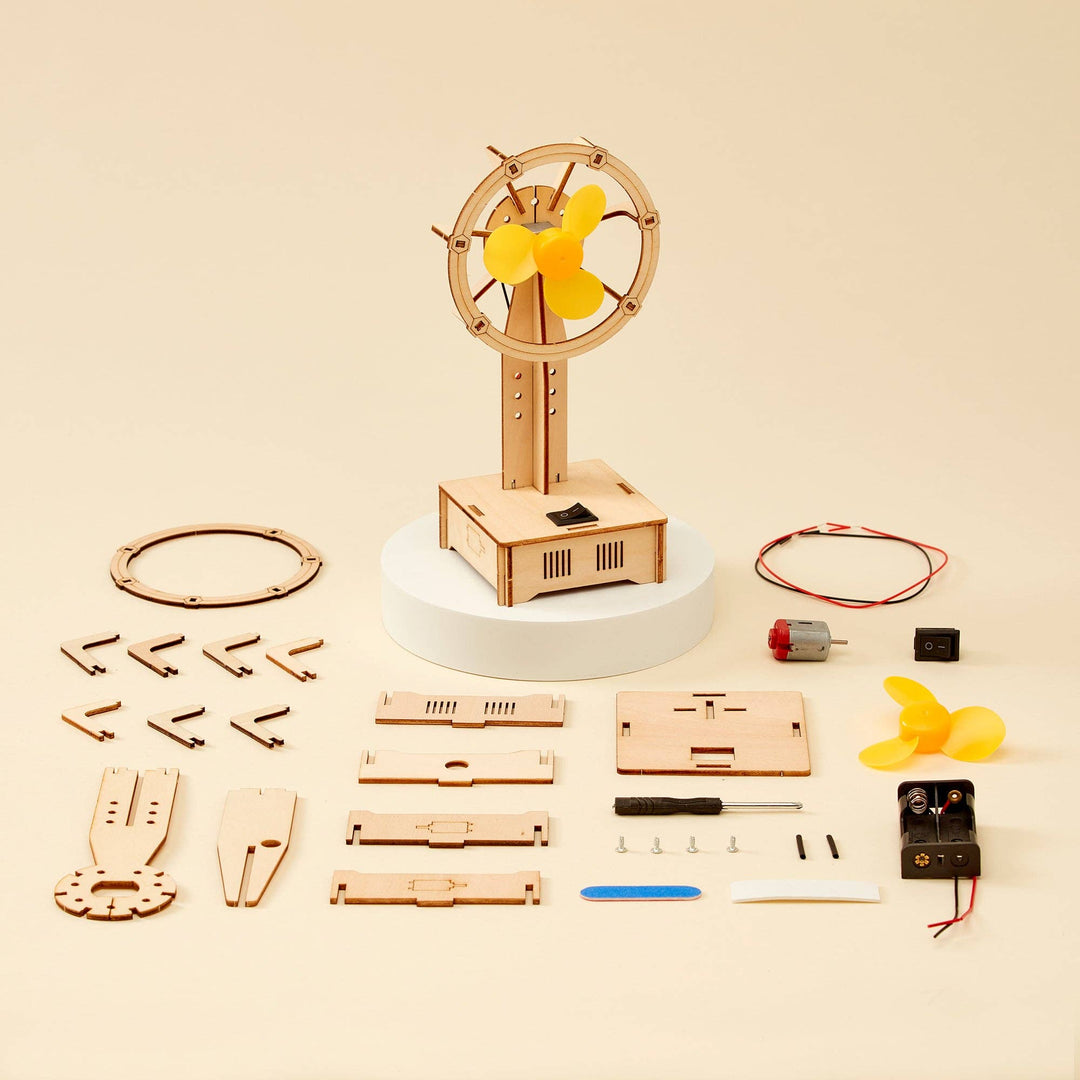 Electric Fan DIY Kit - STEM Toy for Kid, Craft Kit-Wooden Toy-Kitsville-Acorns &amp; Twigs