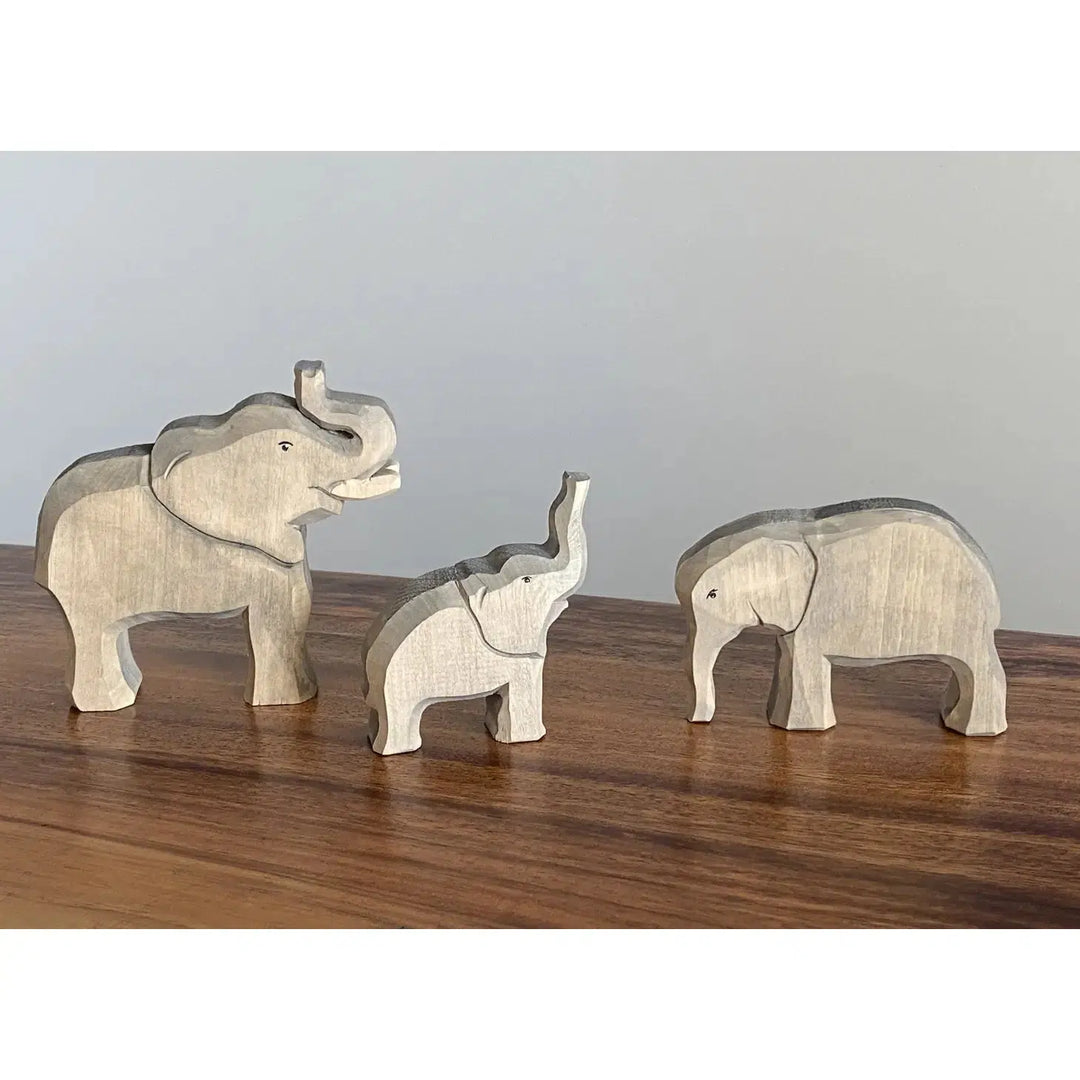 Elephants set of 3-Small World Play-PoppyBabyCo-Acorns &amp; Twigs