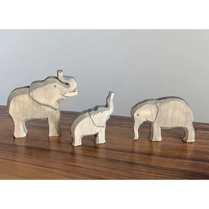 Elephants set of 3-Small World Play-PoppyBabyCo-Acorns &amp; Twigs