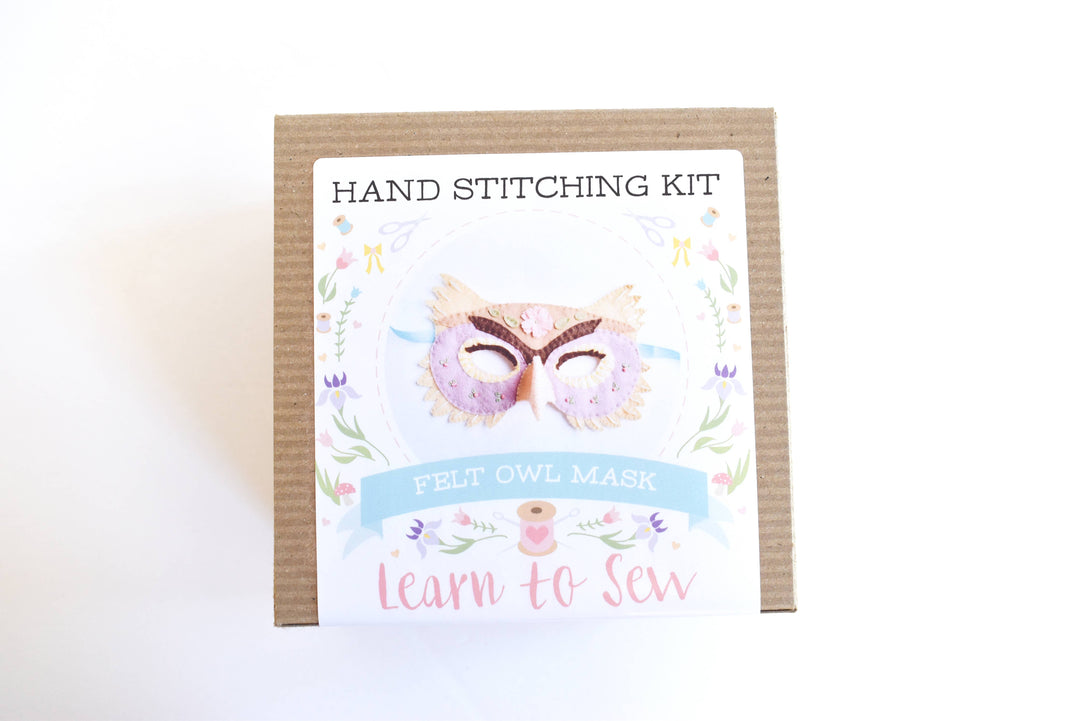 Felt Owl Mask Hand Sewing Kit-Felt Craft-DelilahIris Designs-Acorns &amp; Twigs