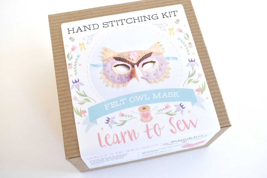 Felt Owl Mask Hand Sewing Kit-Felt Craft-DelilahIris Designs-Acorns &amp; Twigs