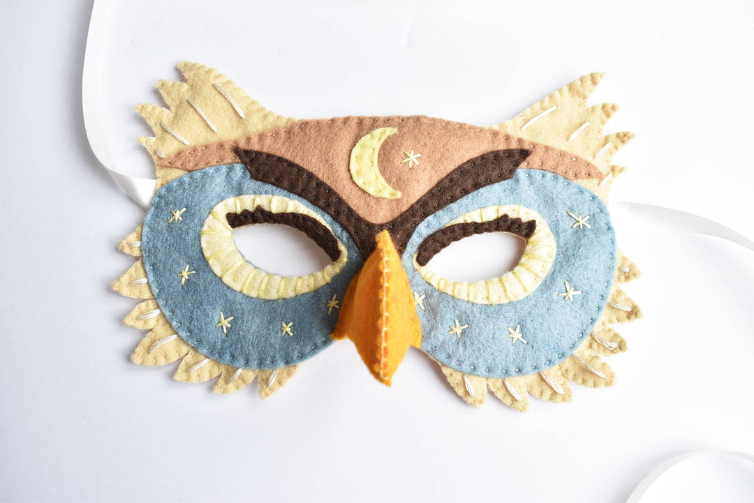 Felt Owl Mask Hand Sewing Kit-Felt Craft-DelilahIris Designs-Acorns &amp; Twigs