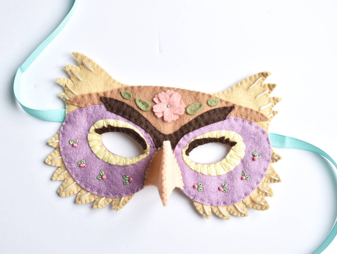 Felt Owl Mask Hand Sewing Kit-Felt Craft-DelilahIris Designs-Acorns &amp; Twigs