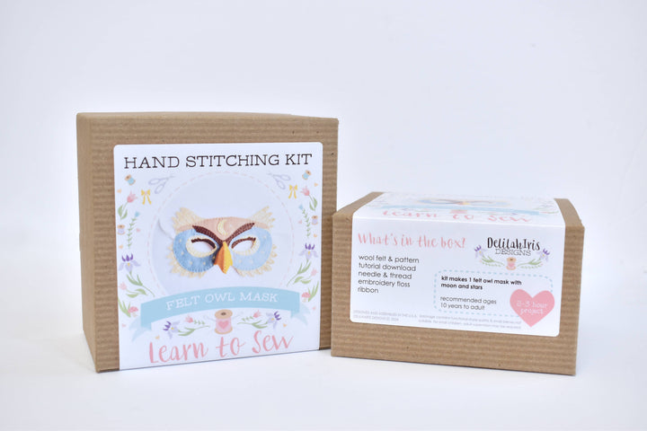 Felt Owl Mask Hand Sewing Kit-Felt Craft-DelilahIris Designs-Acorns &amp; Twigs