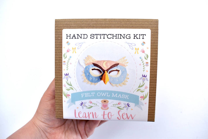 Felt Owl Mask Hand Sewing Kit-Felt Craft-DelilahIris Designs-Acorns &amp; Twigs