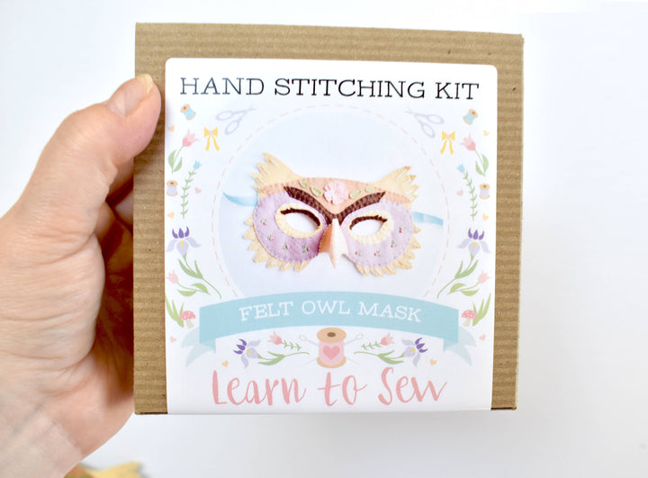 Felt Owl Mask Hand Sewing Kit-Felt Craft-DelilahIris Designs-Acorns &amp; Twigs