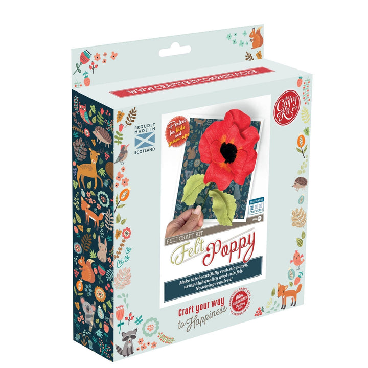 Felt Poppy Flower Craft Kit-Felt Craft-The Crafty Kit Company-Acorns &amp; Twigs