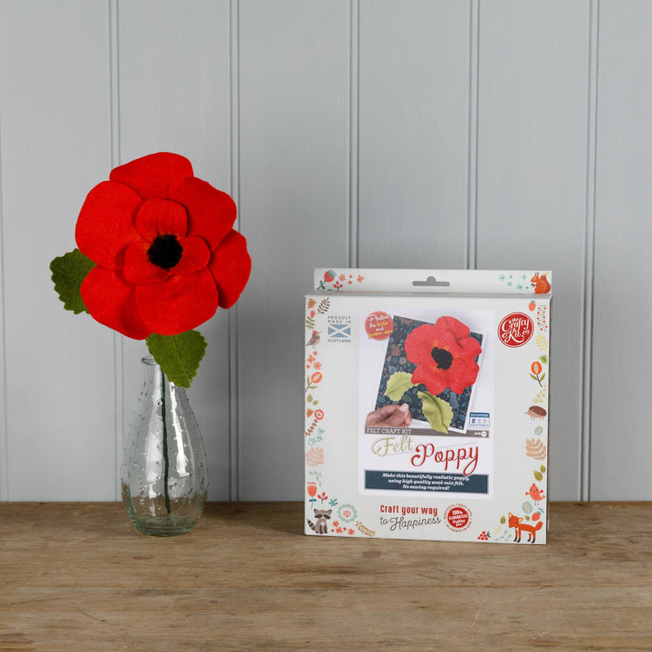 Felt Poppy Flower Craft Kit-Felt Craft-The Crafty Kit Company-Acorns &amp; Twigs