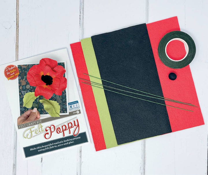Felt Poppy Flower Craft Kit-Felt Craft-The Crafty Kit Company-Acorns &amp; Twigs