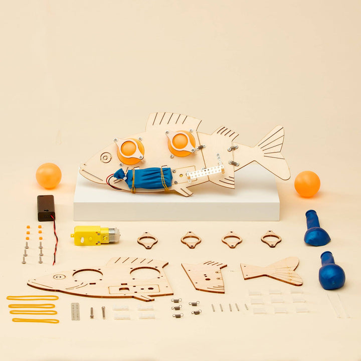 Fish Robot DIY Kit, Educational STEM Toy for Kids, Craft Kit-Wooden Toy-Kitsville-Acorns &amp; Twigs