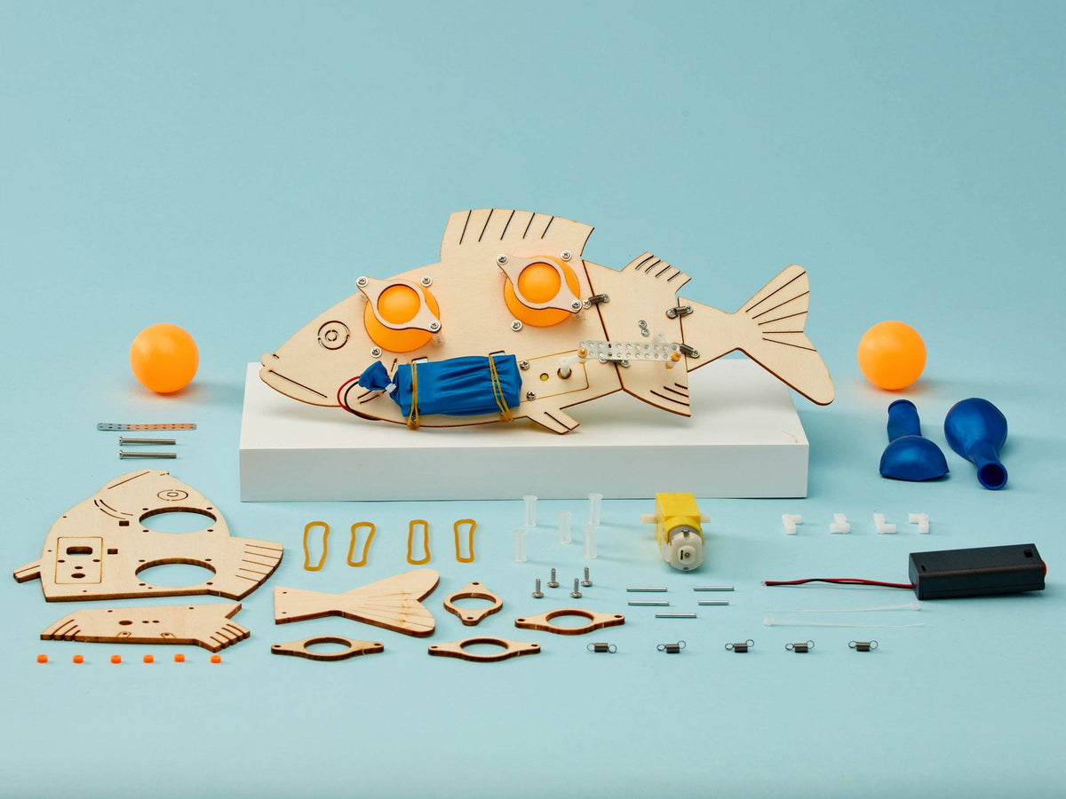 Fish Robot DIY Kit, Educational STEM Toy for Kids, Craft Kit-Wooden Toy-Kitsville-Acorns & Twigs