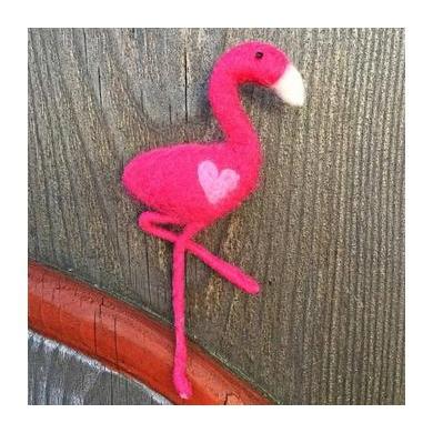 Flamingo Needle Felting Kit - PIN-Needle Felting-WoolPets-Acorns &amp; Twigs