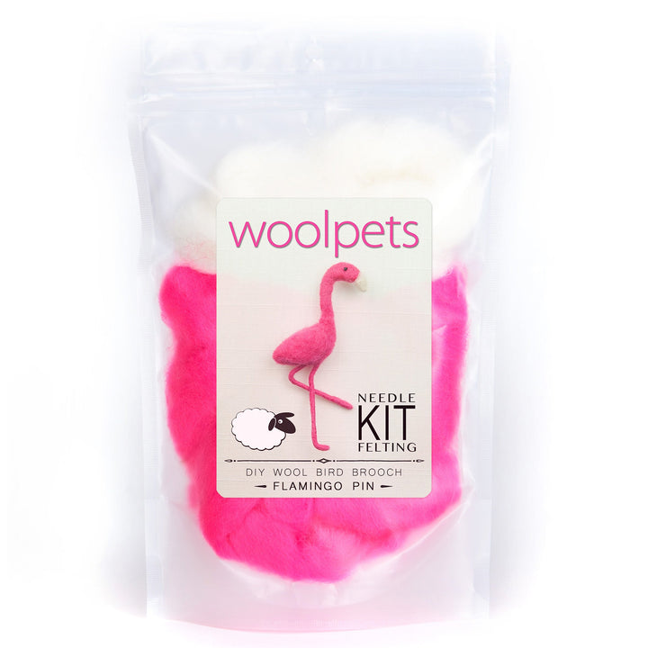 Flamingo Needle Felting Kit - PIN-Needle Felting-WoolPets-Acorns &amp; Twigs