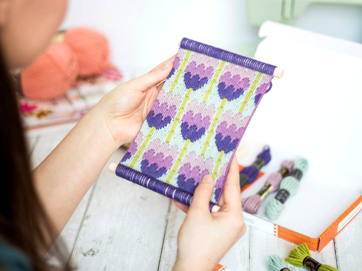 Floral Bargello Kits, Tulips Wall Hanging, Easy Tapestry Kit-Bargello-Oh Sew Bootiful-Acorns &amp; Twigs