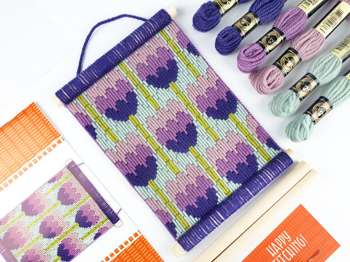 Floral Bargello Kits, Tulips Wall Hanging, Easy Tapestry Kit-Bargello-Oh Sew Bootiful-Acorns &amp; Twigs