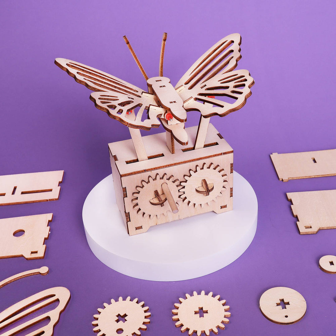 Fluttering Butterfly DIY Kit, Educational STEM Toy for Kids-Wooden Toy-Kitsville-Acorns &amp; Twigs