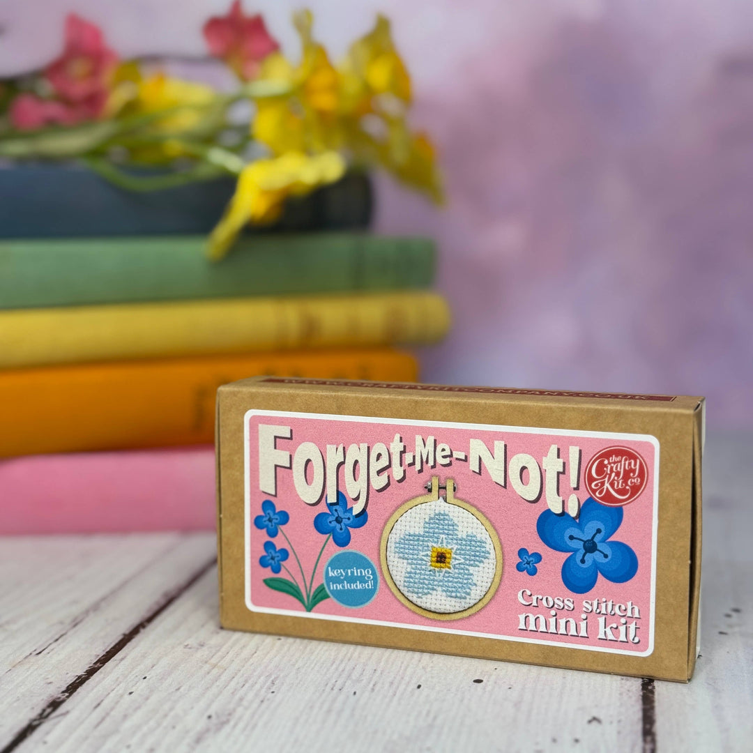 Forget-Me-Not! Mini Matchbox Cross Stitch Kit-Cross Stitch-The Crafty Kit Company-Acorns &amp; Twigs