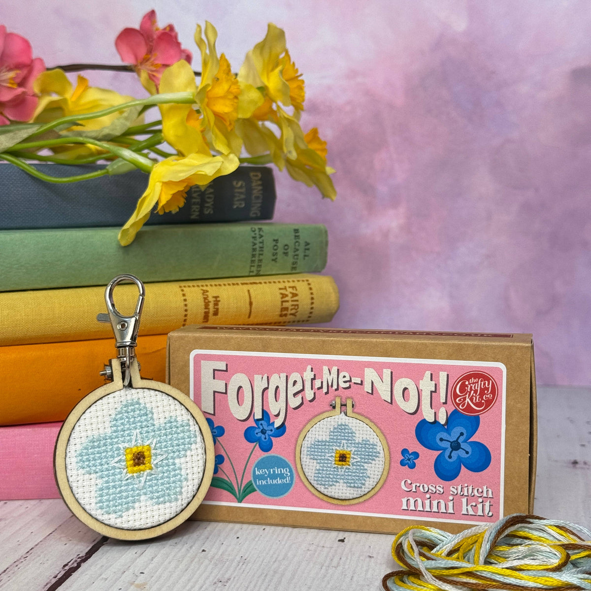 Forget-Me-Not! Mini Matchbox Cross Stitch Kit-Cross Stitch-The Crafty Kit Company-Acorns & Twigs