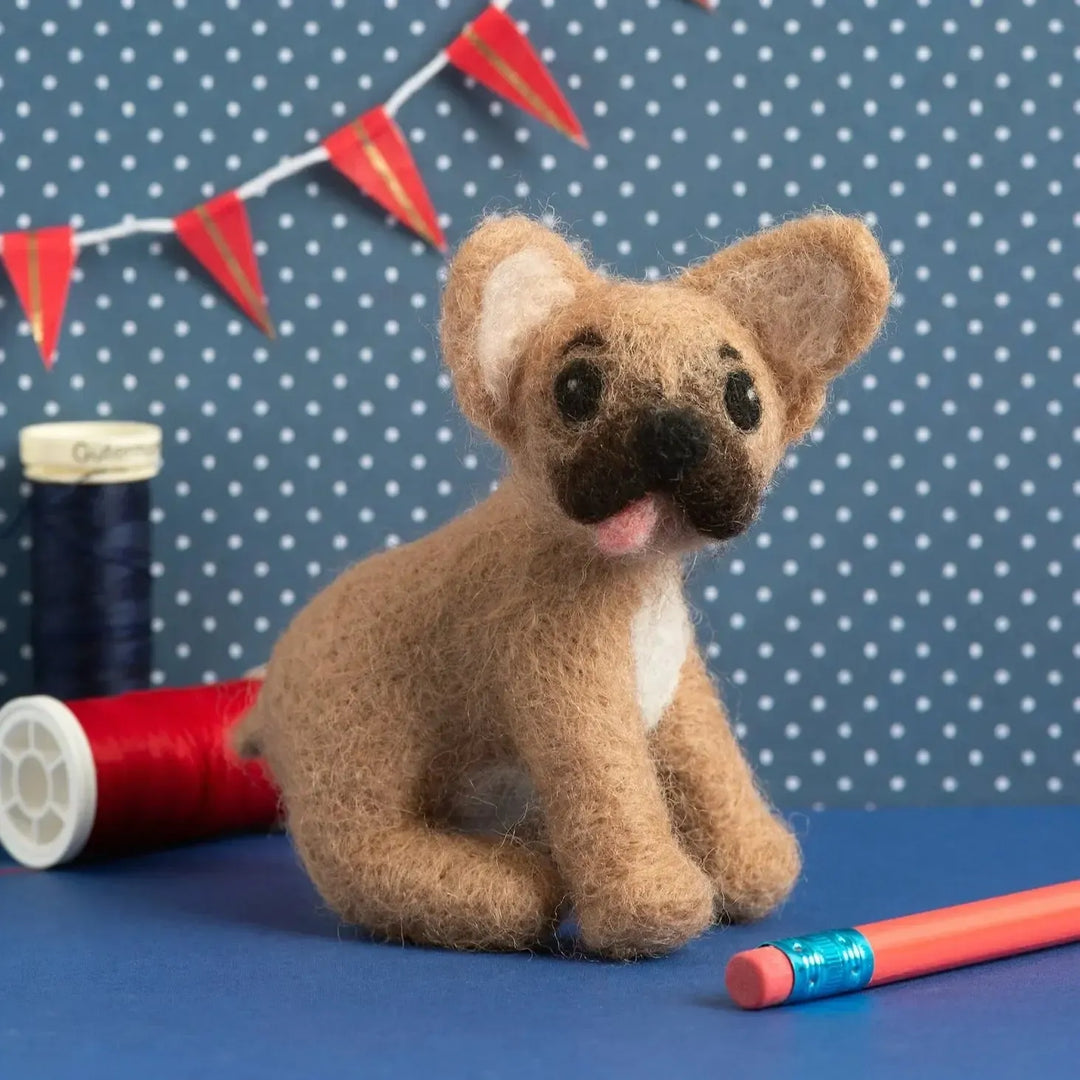 French Bulldog Needle Felting Kit-Needle Felting-Hawthorn Handmade-Acorns &amp; Twigs