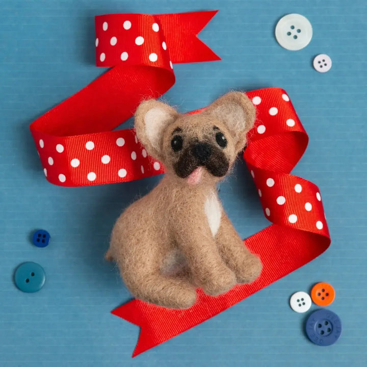 French Bulldog Needle Felting Kit-Needle Felting-Hawthorn Handmade-Acorns &amp; Twigs