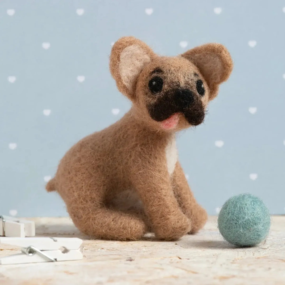 French Bulldog Needle Felting Kit-Needle Felting-Hawthorn Handmade-Acorns &amp; Twigs