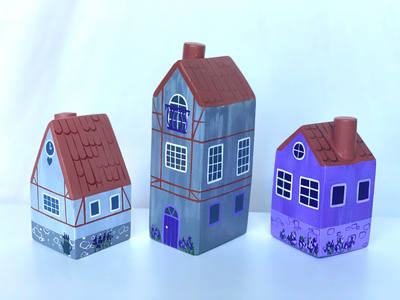 French Lavender Village Houses-Small World Play-PoppyBabyCo-Acorns & Twigs