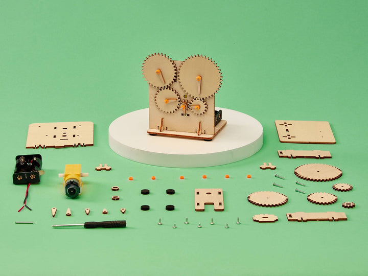 Gear Train DIY Kit, Educational STEM Toy for Kids, Craft Kit-Wooden Toy-Kitsville-Acorns &amp; Twigs