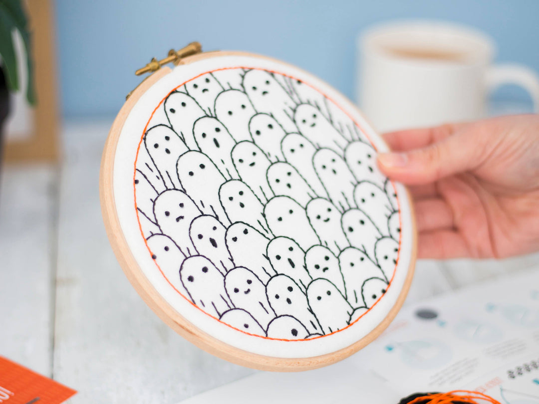 Ghosts Spooky Halloween Handmade Embroidery Kit Hoop Art-Embroidery-Oh Sew Bootiful-Acorns &amp; Twigs