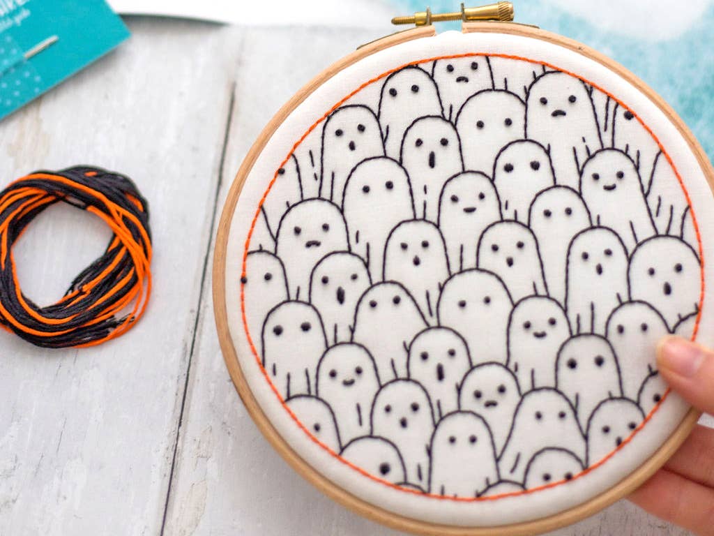 Ghosts Spooky Halloween Handmade Embroidery Kit Hoop Art-Embroidery-Oh Sew Bootiful-Acorns &amp; Twigs