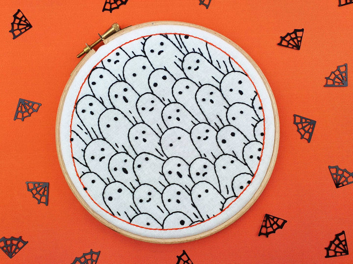 Ghosts Spooky Halloween Handmade Embroidery Kit Hoop Art-Embroidery-Oh Sew Bootiful-Acorns &amp; Twigs