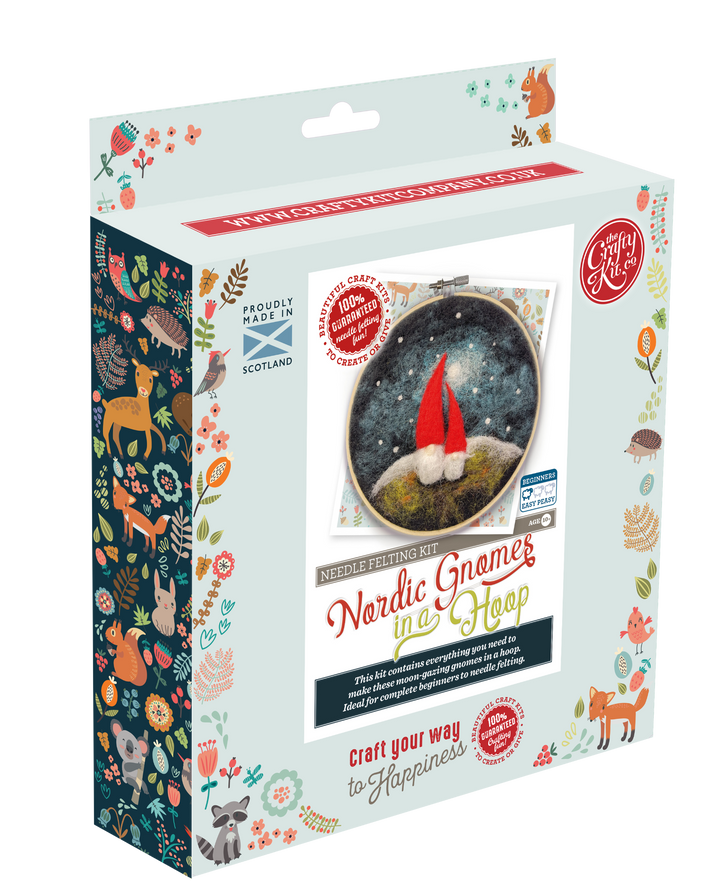 Gnomes in a Hoop Needle Felting Craft Kit-Needle Felting-The Crafty Kit Company-Acorns &amp; Twigs