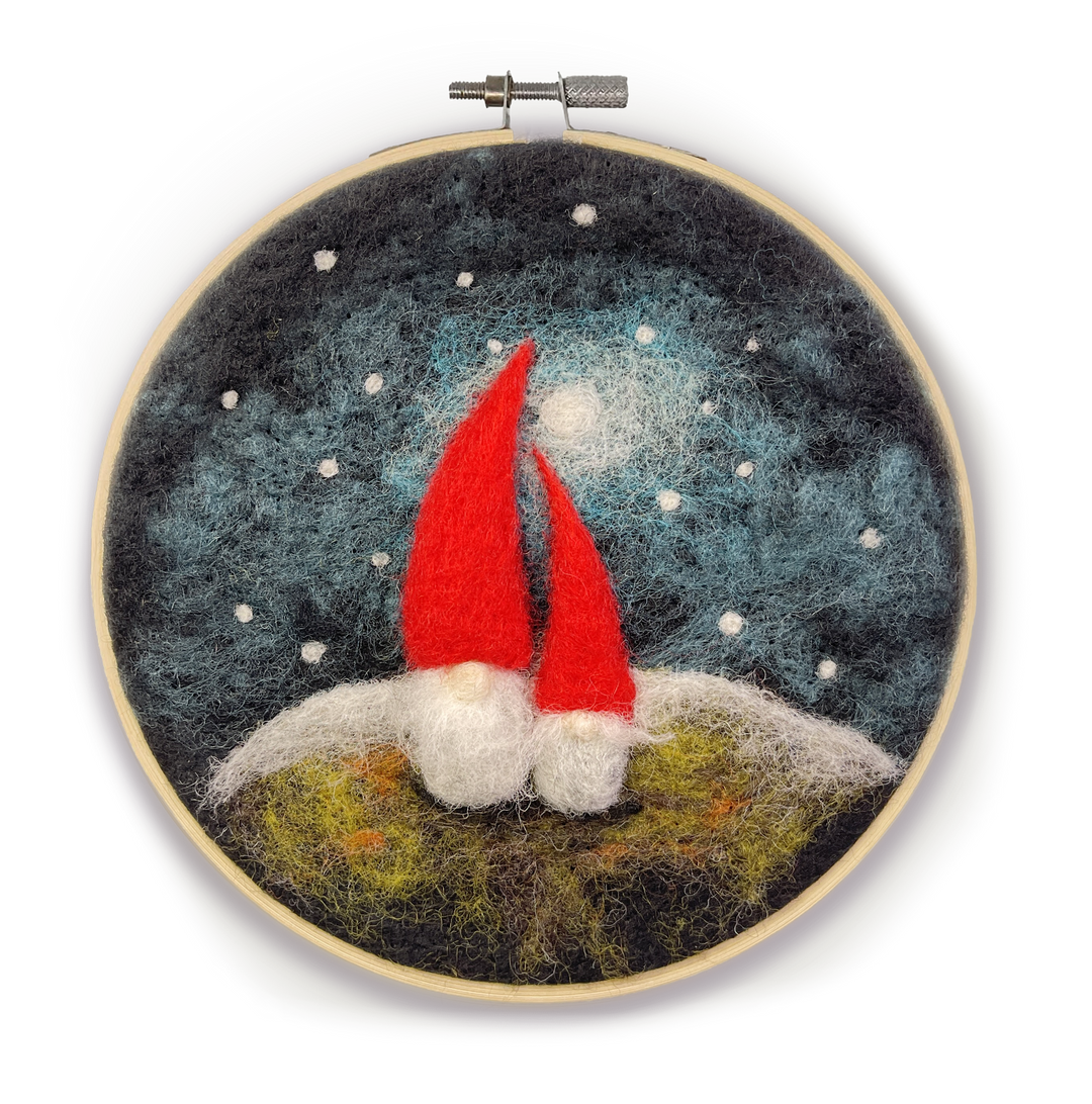 Gnomes in a Hoop Needle Felting Craft Kit-Needle Felting-The Crafty Kit Company-Acorns &amp; Twigs