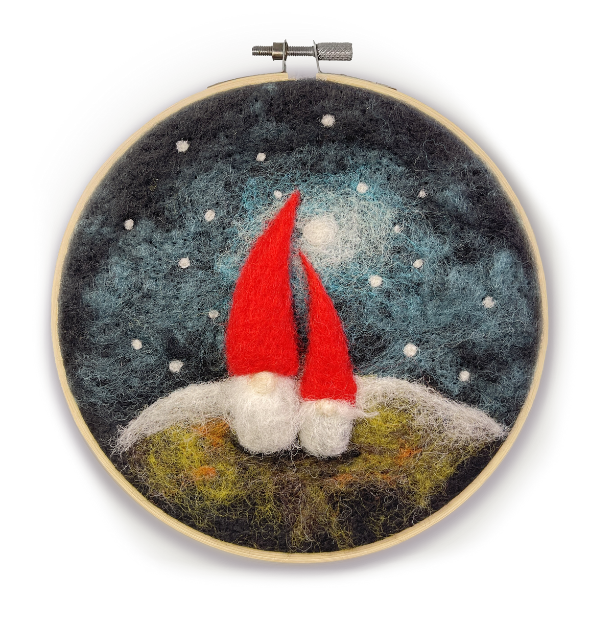 Gnomes in a Hoop Needle Felting Craft Kit-Needle Felting-The Crafty Kit Company-Acorns & Twigs