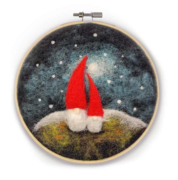 Gnomes in a Hoop Needle Felting Craft Kit-Needle Felting-The Crafty Kit Company-Acorns &amp; Twigs