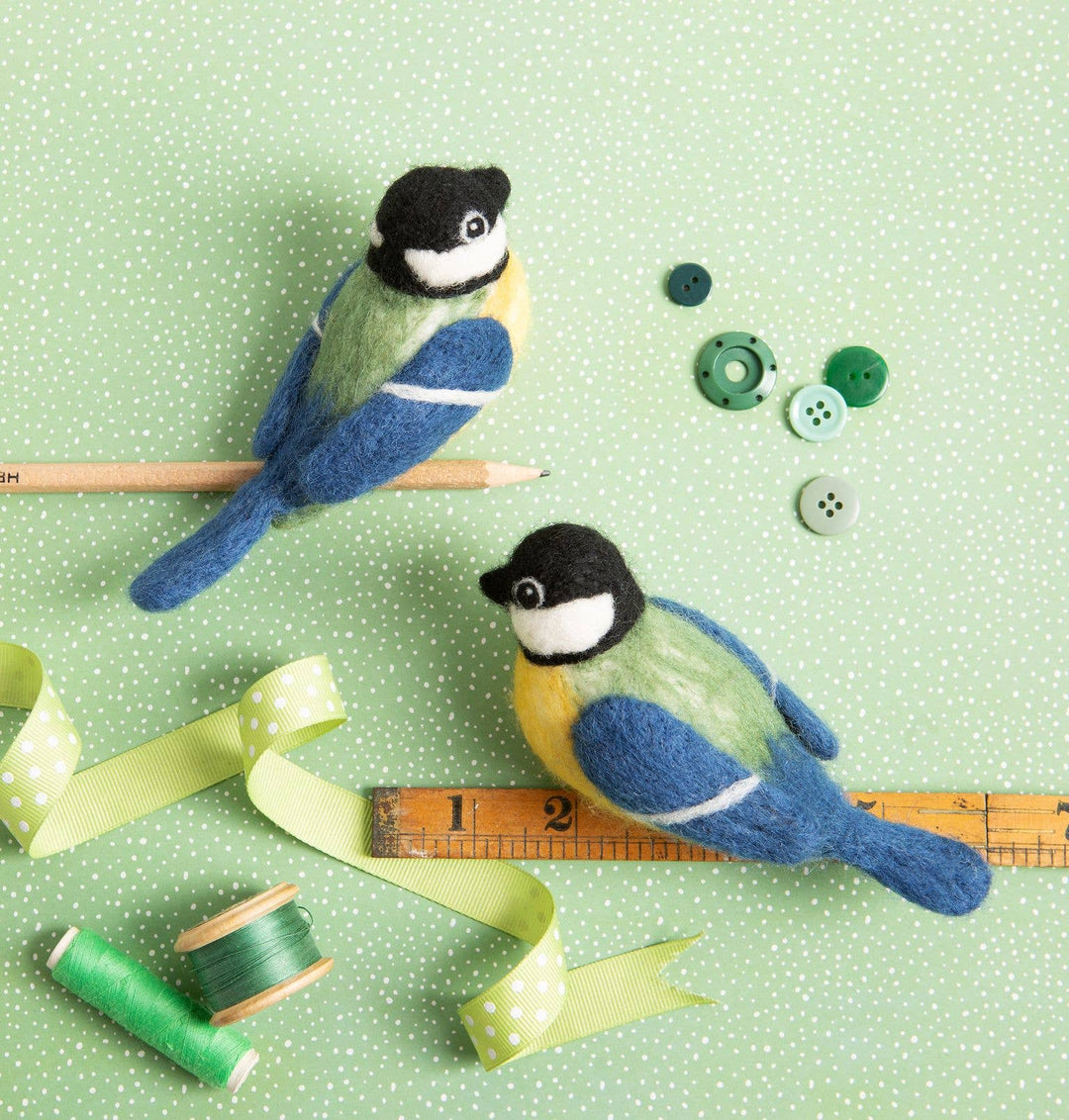 Great Tits Needle Felting Kit | Beginner Craft Kit-Hawthorn Handmade (US Duties Paid)-Acorns &amp; Twigs