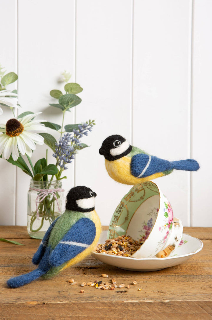 Great Tits Needle Felting Kit | Beginner Craft Kit-Hawthorn Handmade (US Duties Paid)-Acorns &amp; Twigs