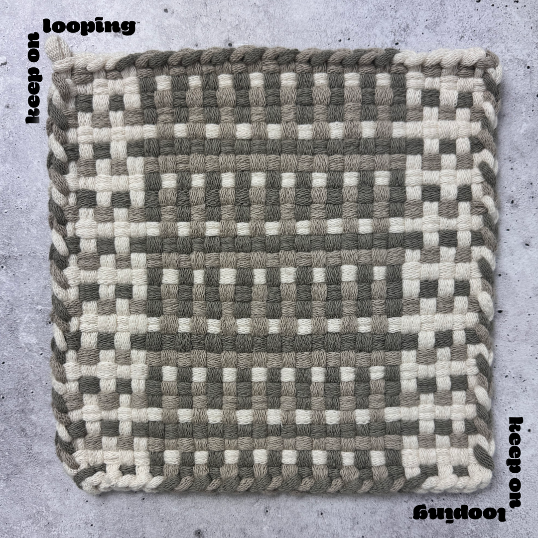 Greige (10" Size)-Potholder weaving-Keep On Looping-Acorns &amp; Twigs