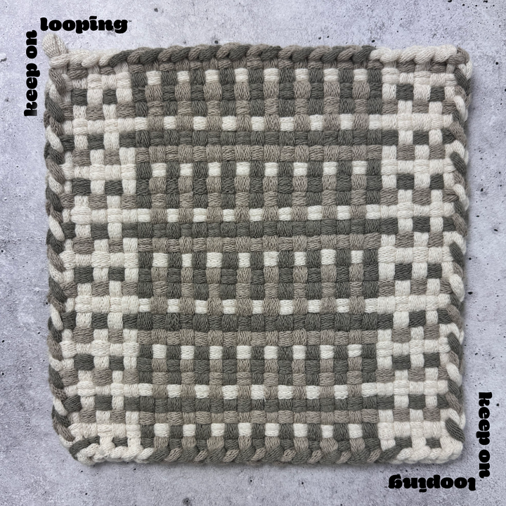 Greige (10" Size)-Potholder weaving-Keep On Looping-Acorns &amp; Twigs