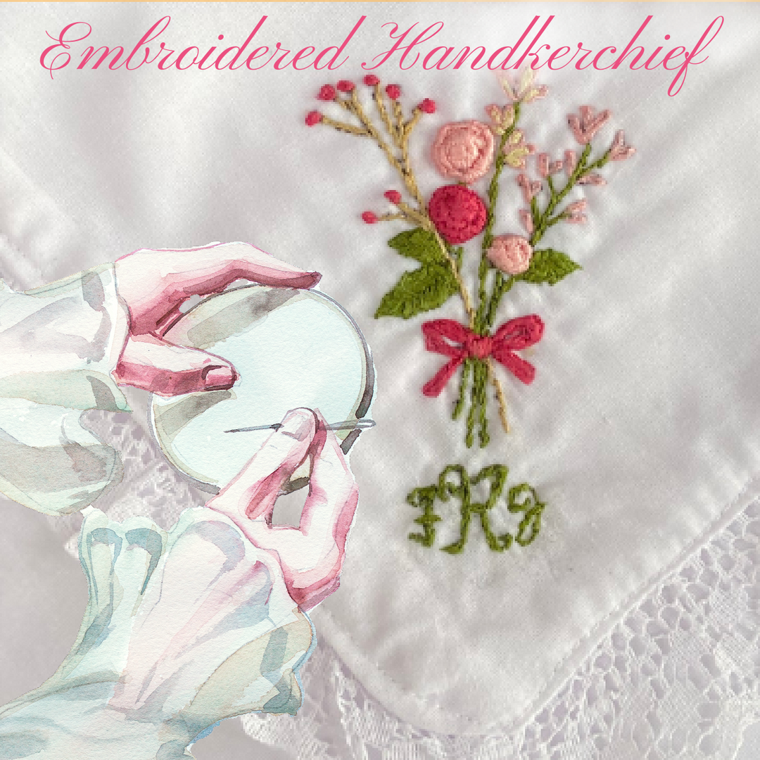 Handkerchief Supply Kit KOC-Embroidery May 2024-KOC-Acorns &amp; Twigs-Acorns &amp; Twigs