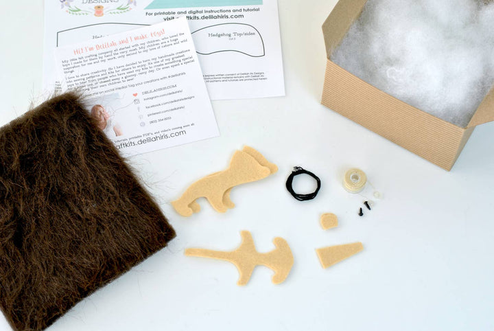 Hedgehog DIY Stuffed Animal Craft Sewing Kit-Felt Craft-DelilahIris Designs-Acorns &amp; Twigs