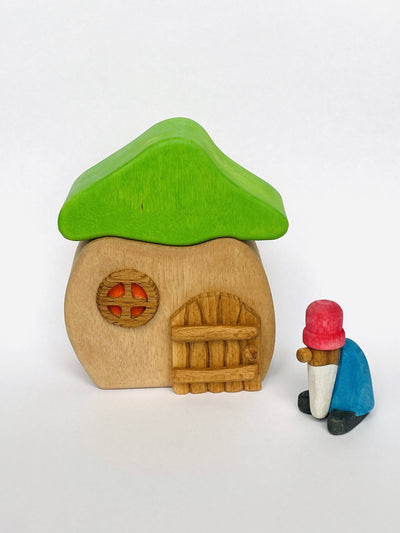 House with Gnome-Small World Play-PoppyBabyCo-Acorns & Twigs