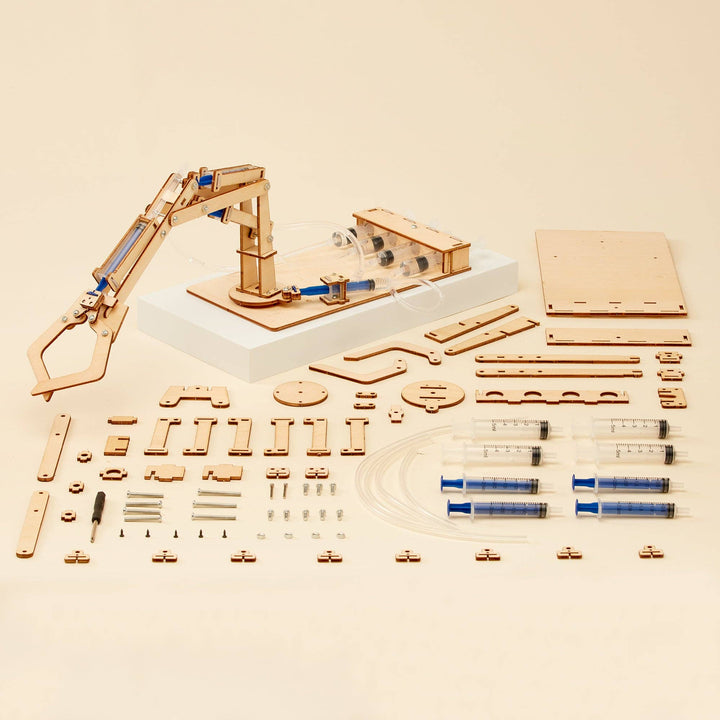 Hydraulic Robotic Arm DIY Kit, Educational STEM Toy for Kids-Wooden Toy-Kitsville-Acorns &amp; Twigs