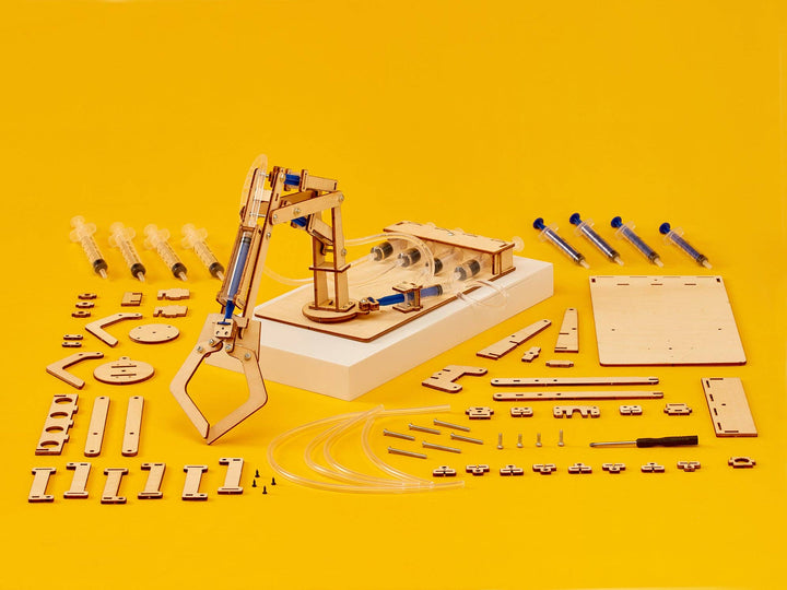 Hydraulic Robotic Arm DIY Kit, Educational STEM Toy for Kids-Wooden Toy-Kitsville-Acorns &amp; Twigs